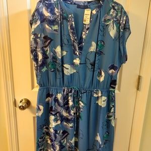Blue printed dress